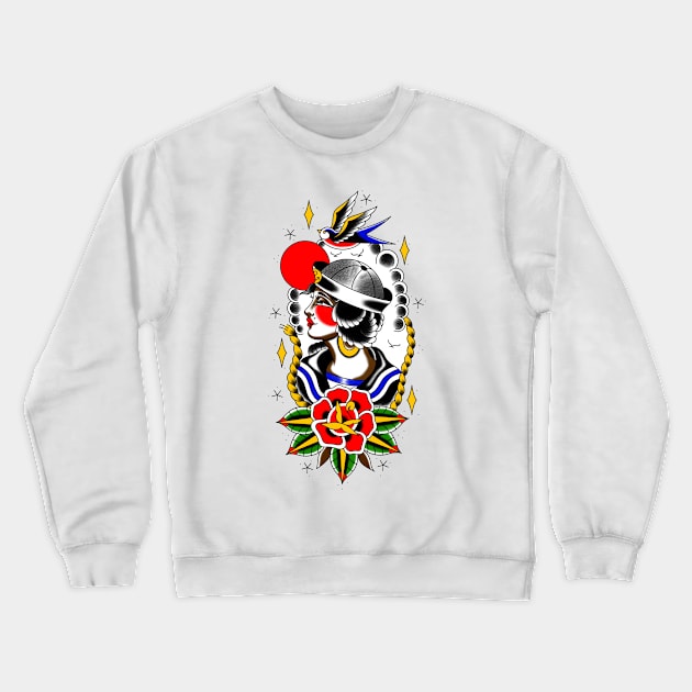 Sailor Girl Crewneck Sweatshirt by Victor Gomes